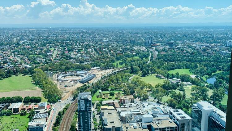 A view of Parramatta from above
