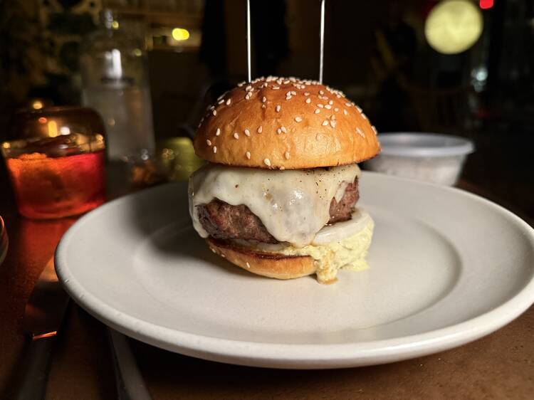 Dry-aged steak burger at Darling ($27)