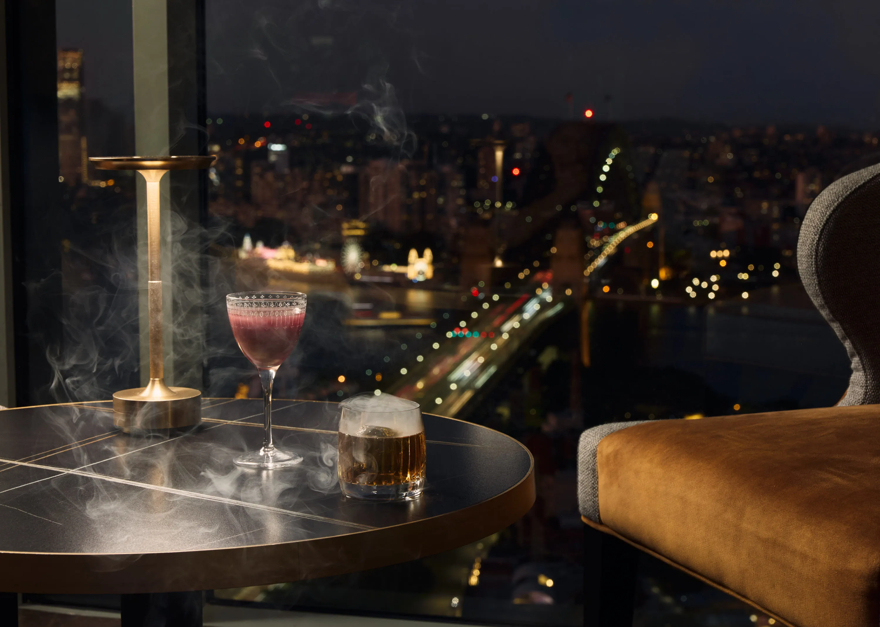 Cocktails with a view of the Sydney Harbour Bridge