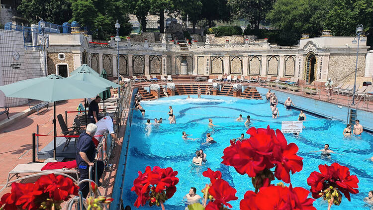 Gellert Bath in Budapest, outdoors