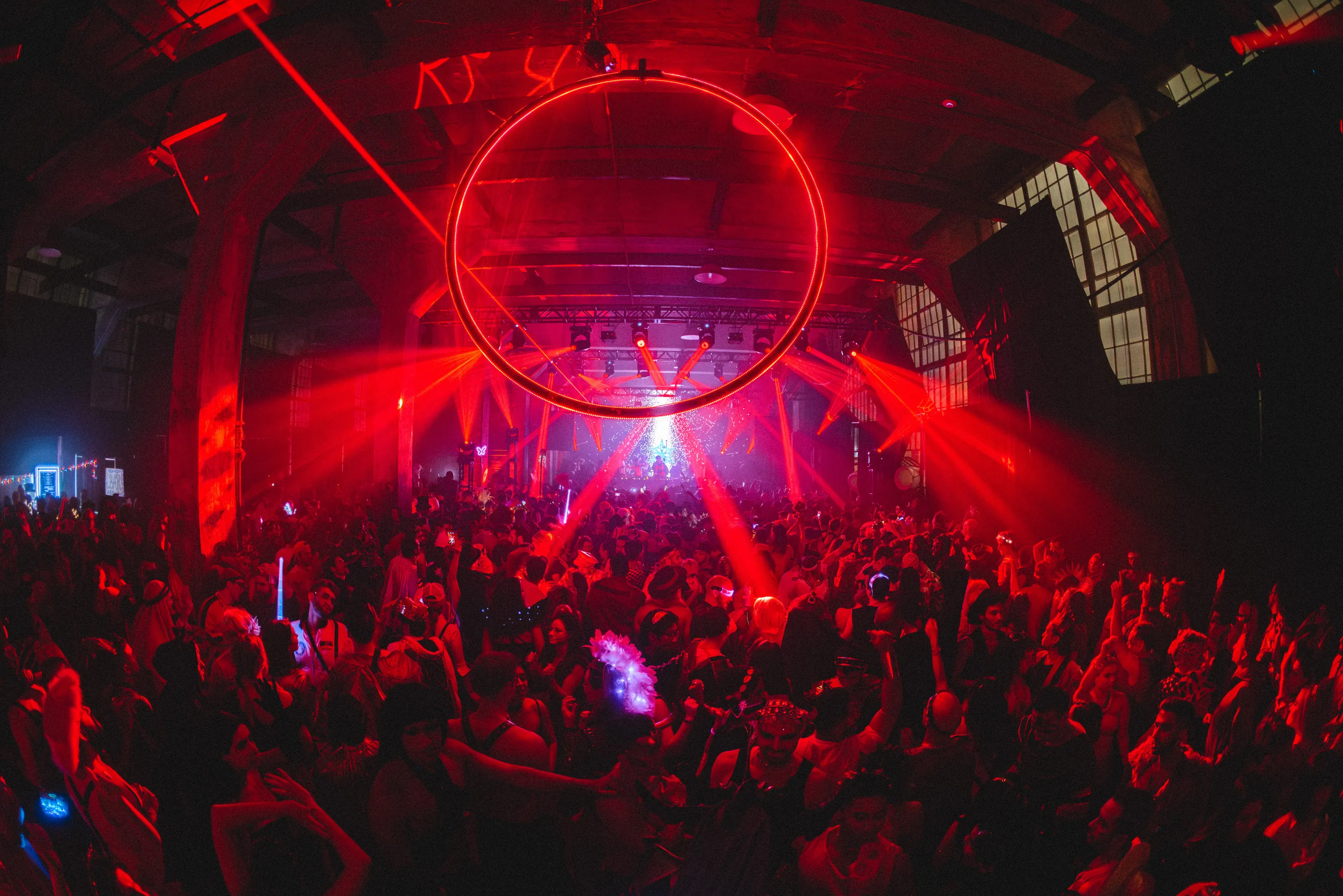 The inside of a rave and DJ set