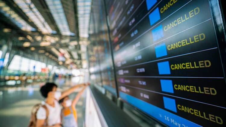 Information board at airport  