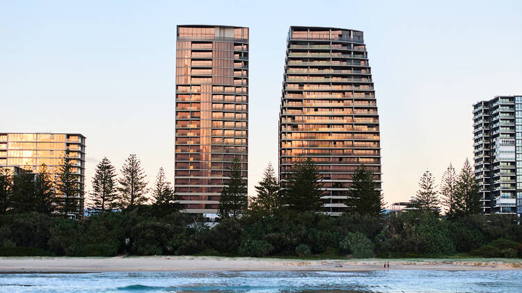 Two hotels by beach