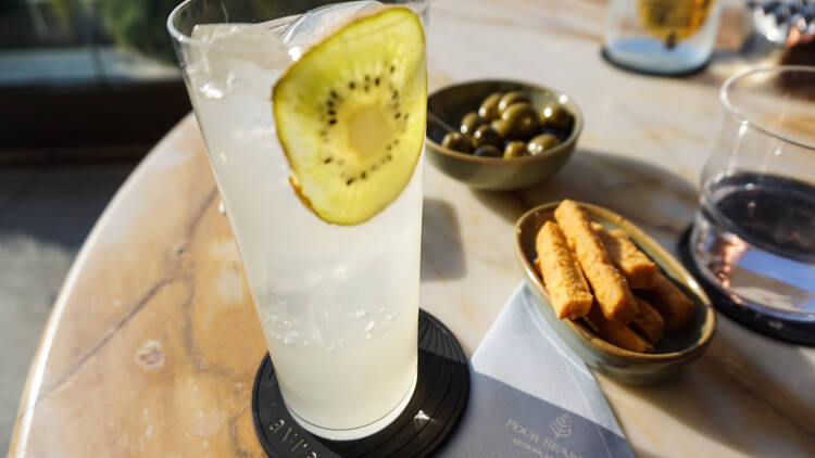 A beverage at the Four Seasons Astir Palace Hotel Athens A beverage at the Four Seasons Astir Palace Hotel Athens