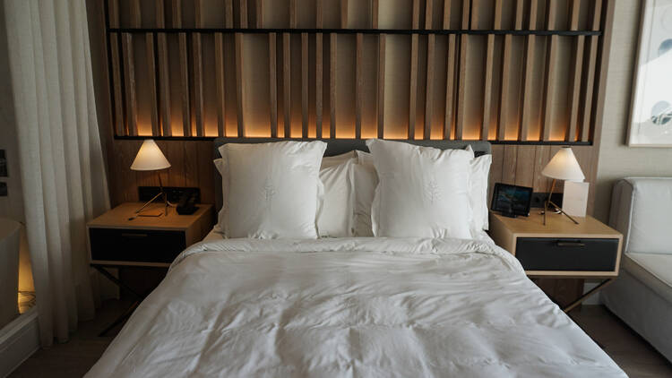 A close-up of a bedroom at the Four Seasons Astir Palace in Athens A close-up of a bedroom at the Four Seasons Astir Palace in Athens