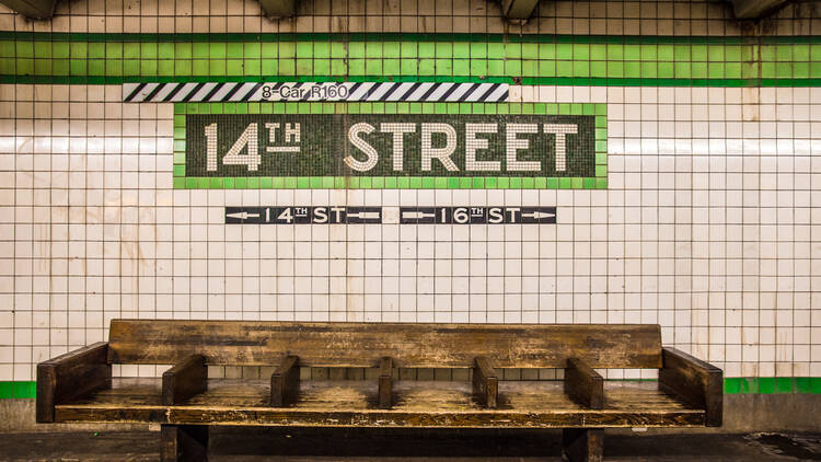 New York subway with vintage tile