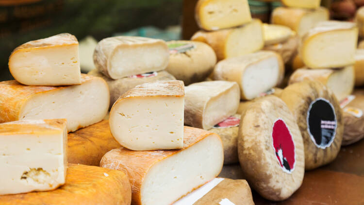 Variety of cheeses
