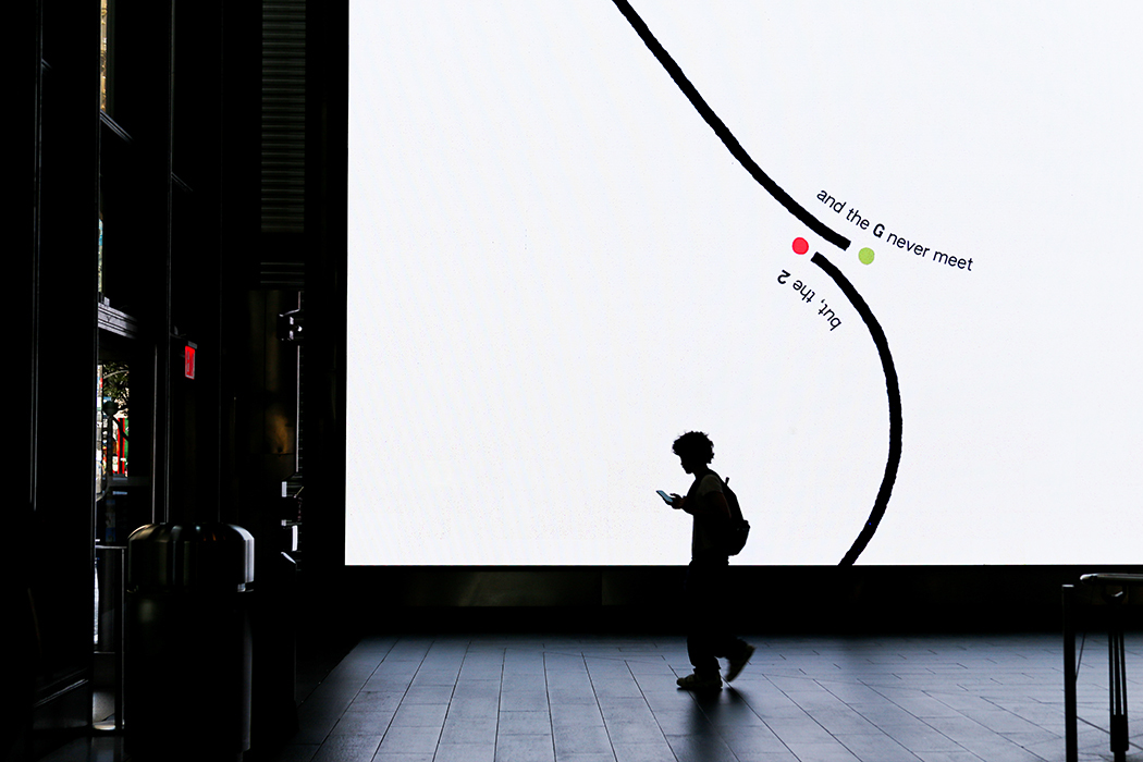 This cool new subway installation turns transit data into art at Fulton Center