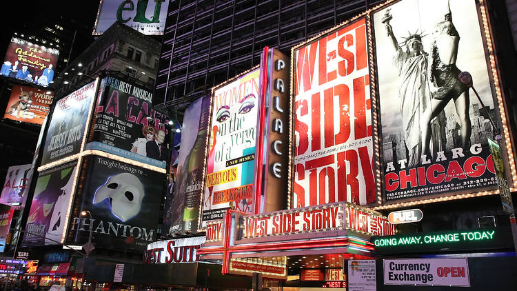 Theater billboards in Times Square