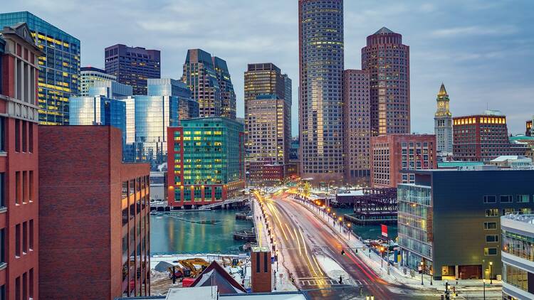 View of Boston on a winter morning