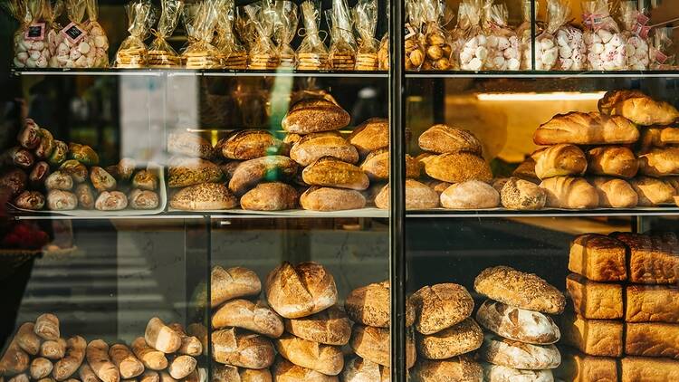 Bakery window, stock image