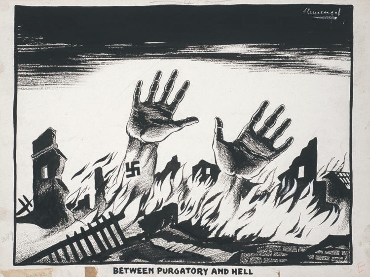 Los dibujos contra Hitler del catalán que trabajó para los servicios secretos británicos durante la II Guerra Mundial llegan al MNAC