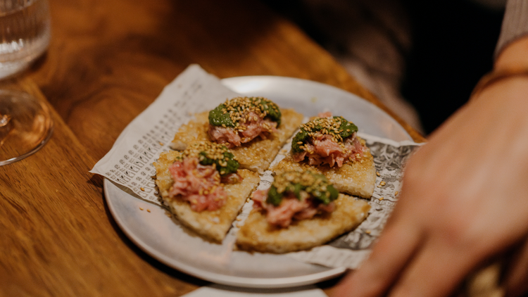 Schole Plate with crackers