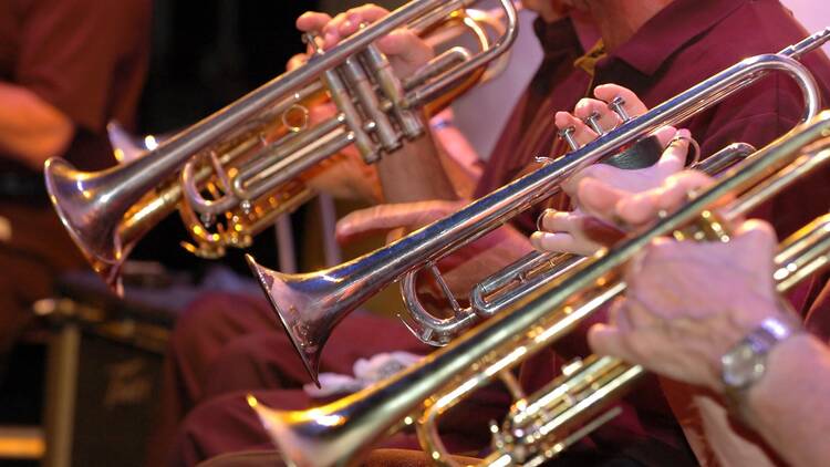 Undated stock image of a trumpet performance