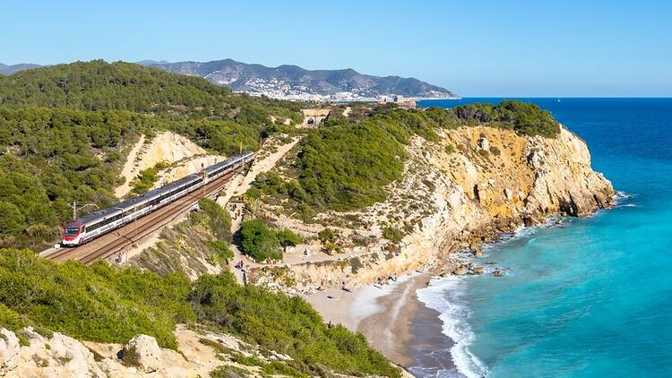 Train in Sitges, Spain