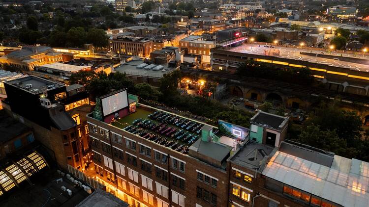 Rooftop Film Club Peckham Aerial view of Rooftop Film Club Peckham