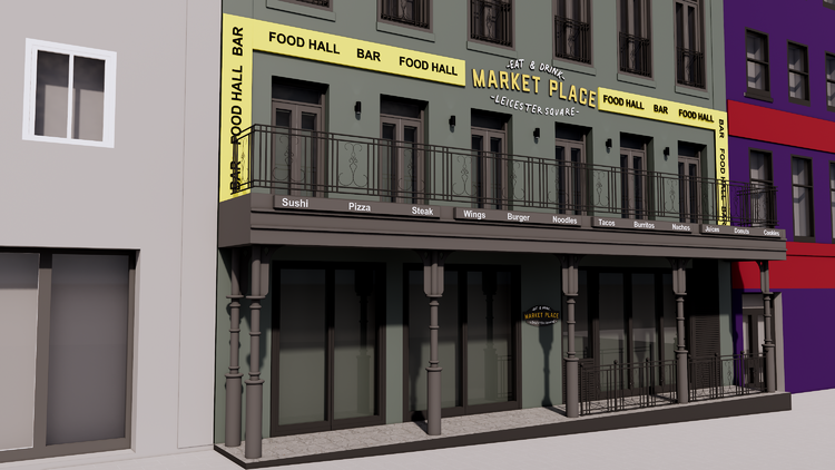 Shopfront design for Market Place Leicester Square 
