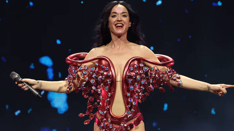 La artista Katy Perry en concierto