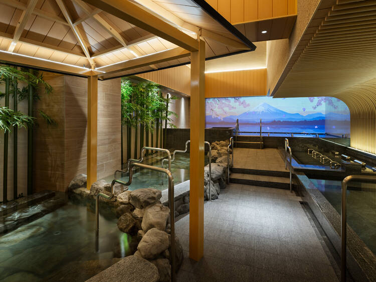 Direct access to Umekita Onsen Ren Wellbeing Park