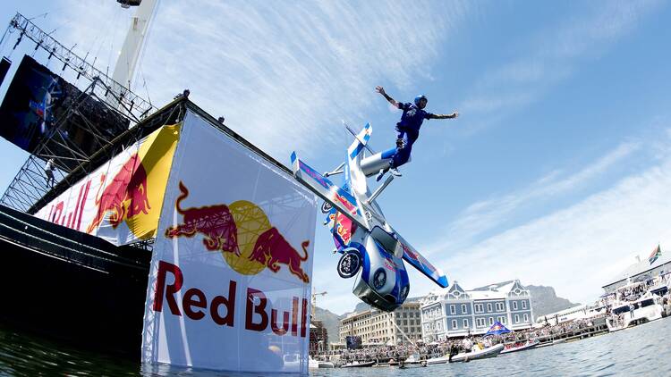 Competitors perform during Red Bull Flugtag at the V&A Waterfront in Cape Town, South Africa on December 9th, 2012 // Kolesky / Nikon / Red Bull Content Pool // SI201212090264 // Usage for editorial use only // 