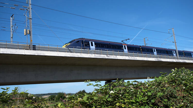 High speed train in Kent, England