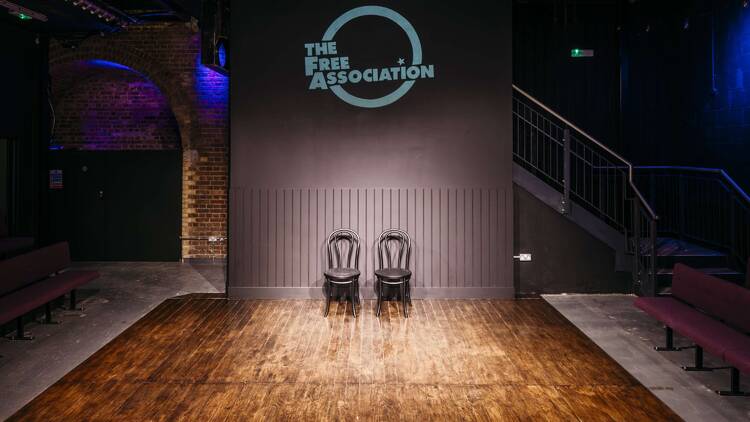 The performance area at the Free Association venue in Southwark