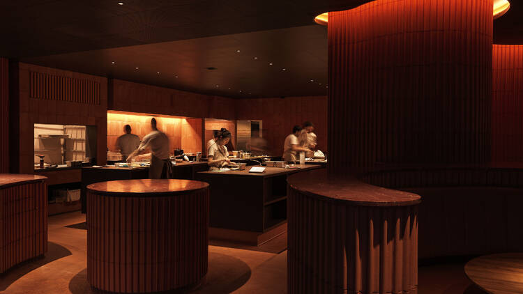 The kitchen at Yiaga.