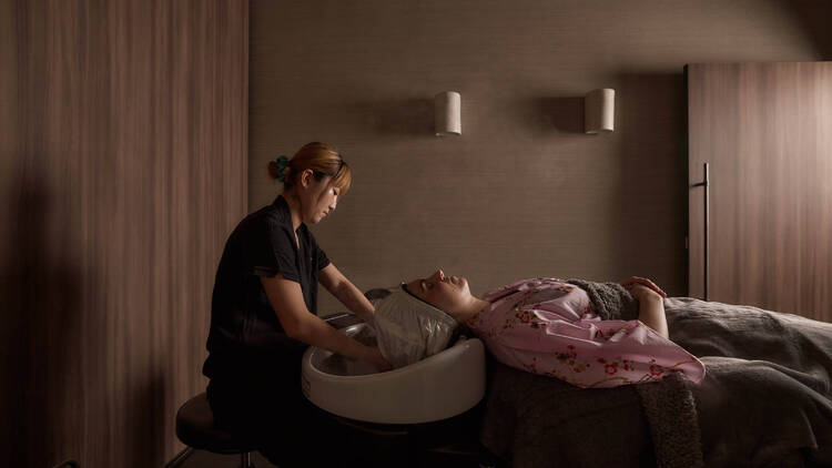 A hair treatment and Tokyo Headspa.