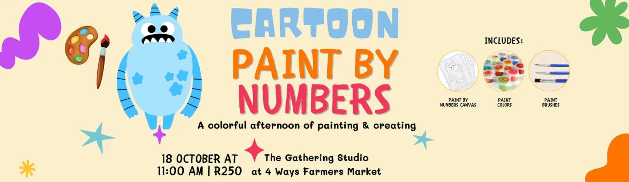 Cartoon Paint by numbers poster