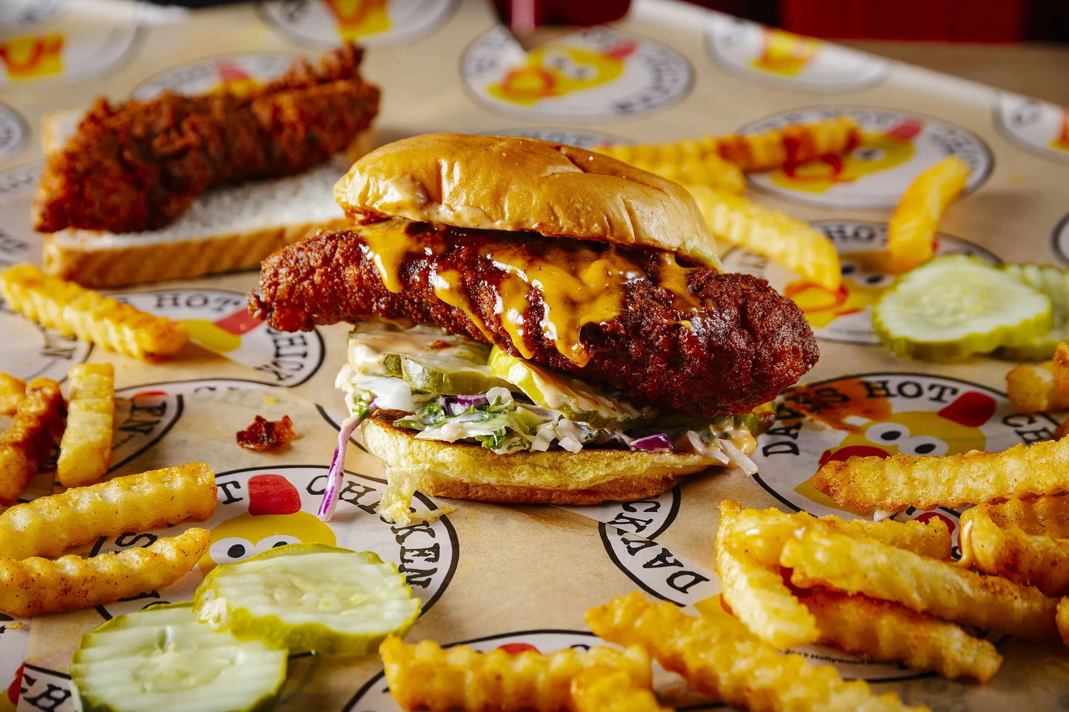A slider from Dave’s Hot Chicken