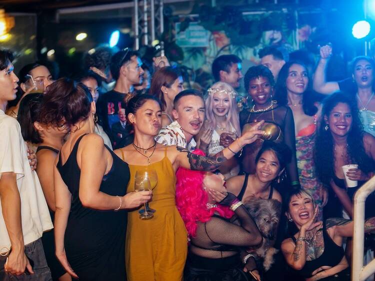 Dance along Klong Phi Lok where ghostly lights and eerie reflections set the spooky scene