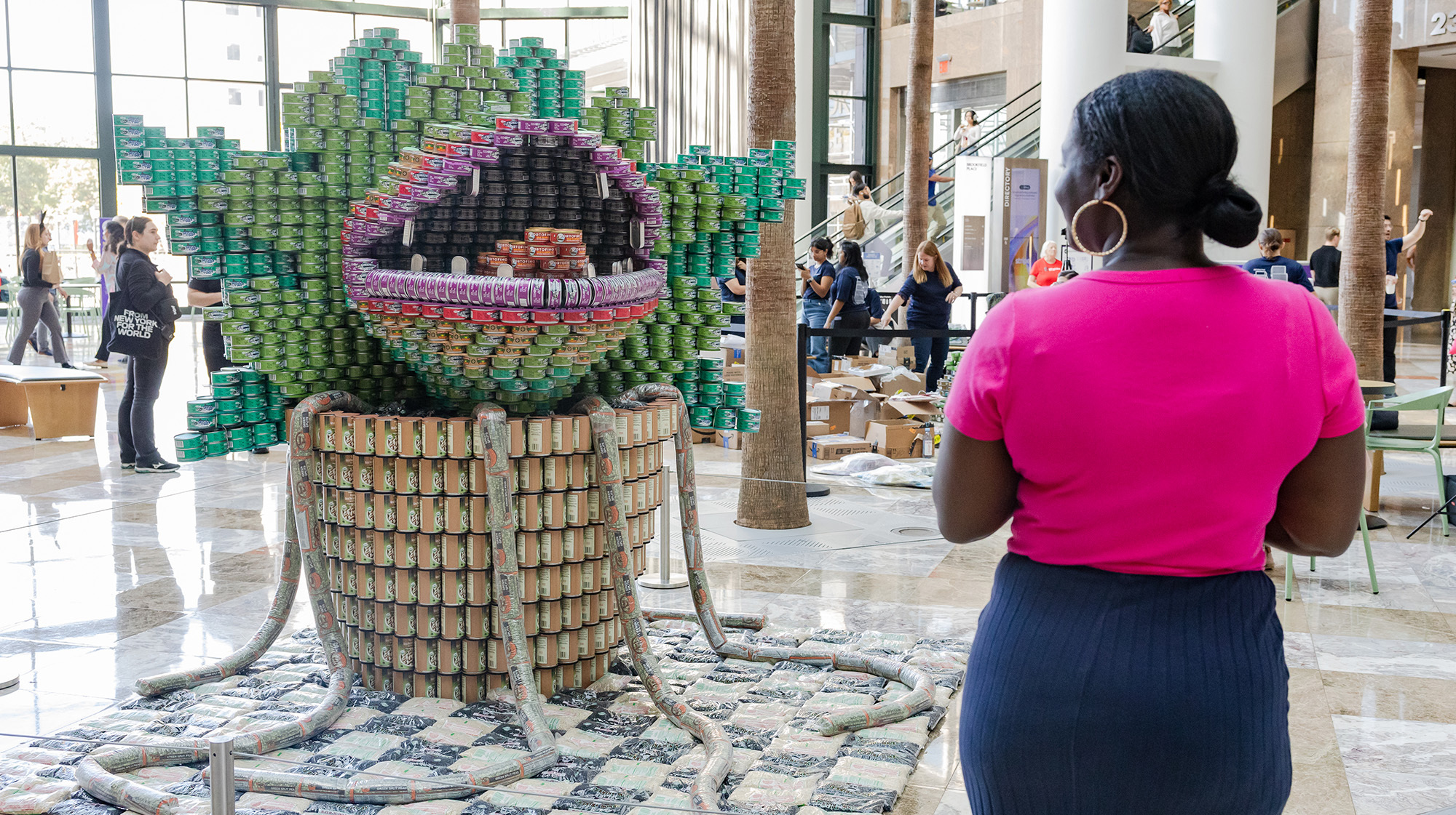 This year's Canstruction New York will feature large-scale can sculptures of everything from NYC landmarks to Labubu
