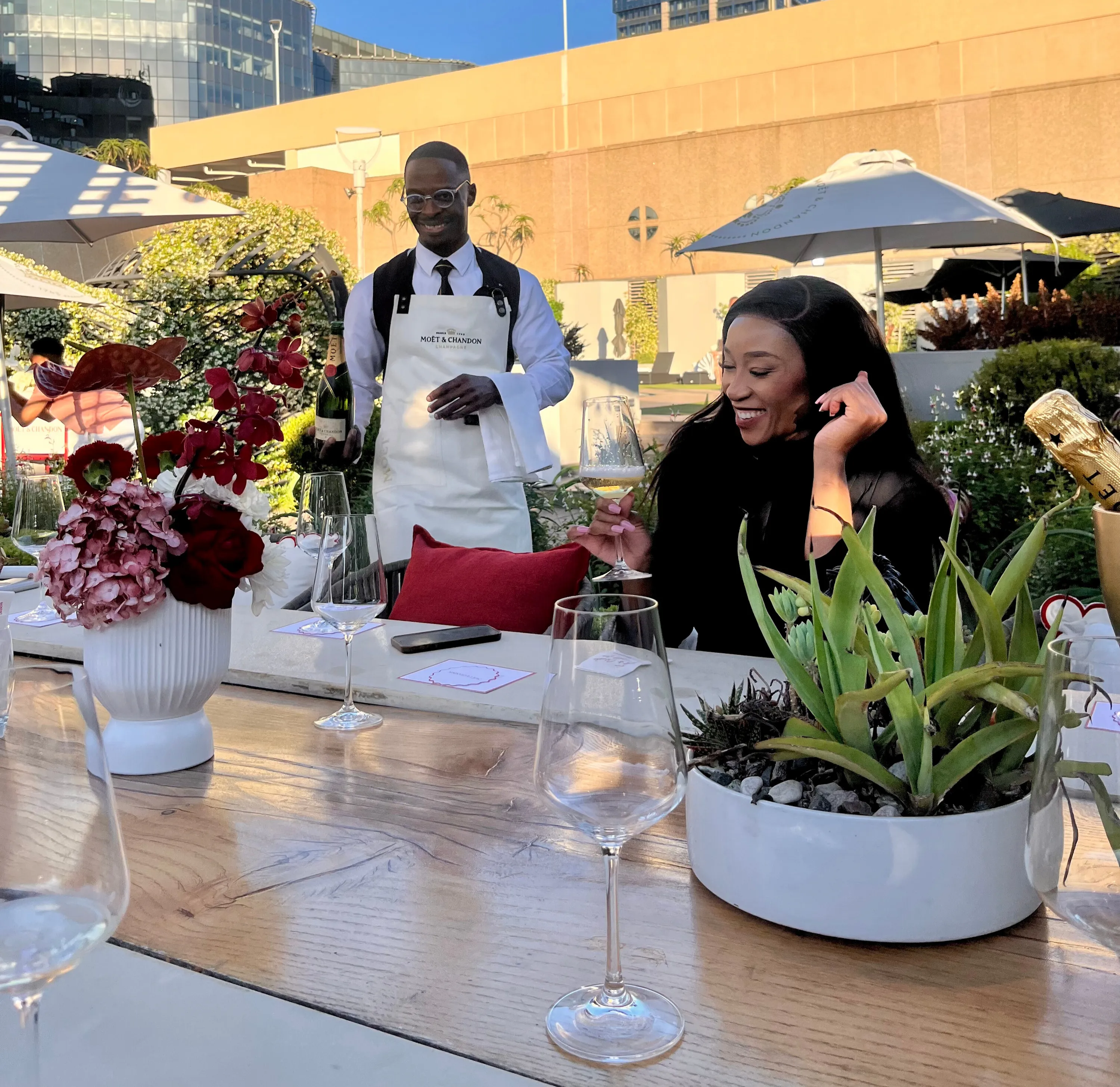 Guests enjoying Champagne Day with Moët & Chandon at the San Deck