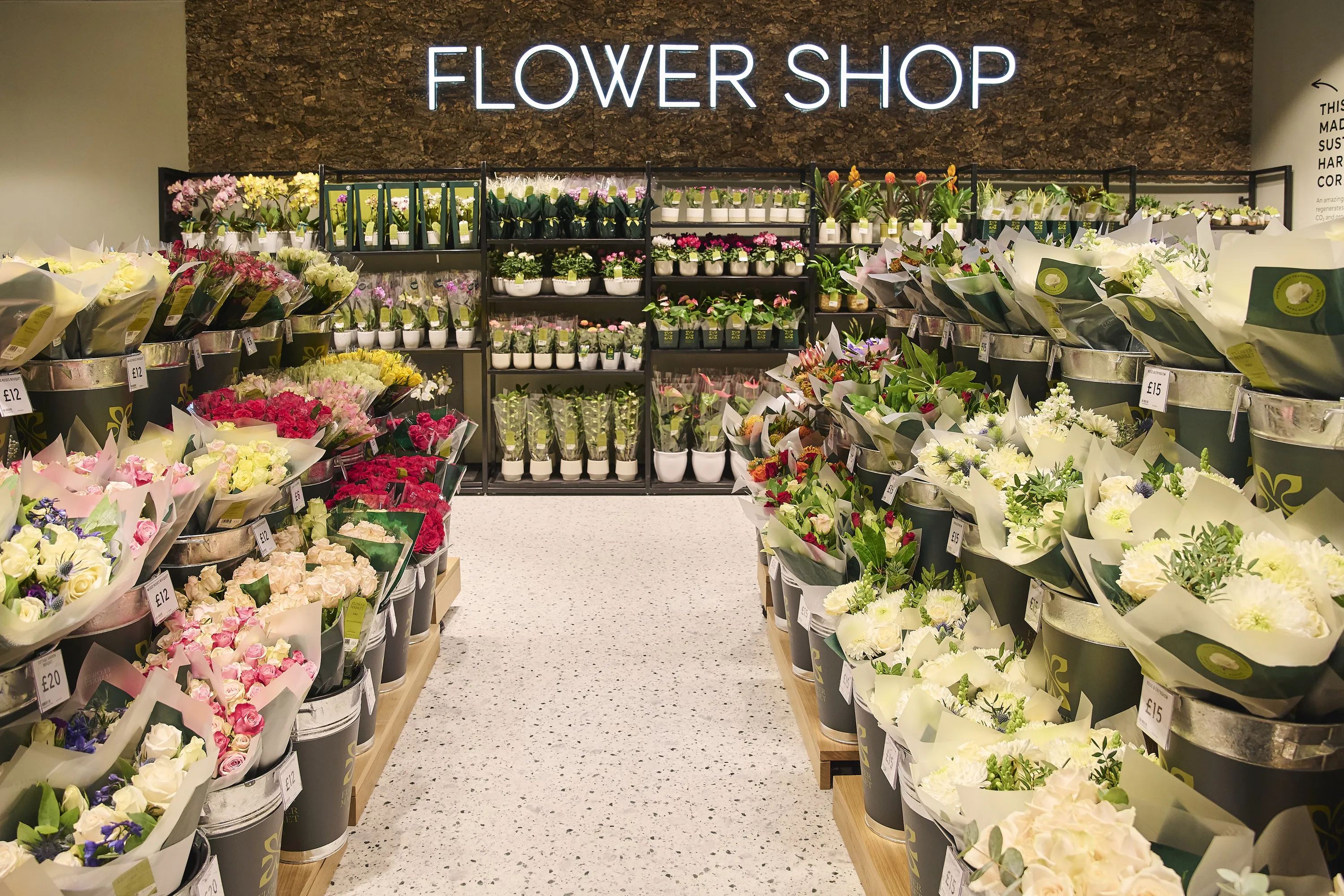 Flower shop inside M&S Temple Fortune in Barnet