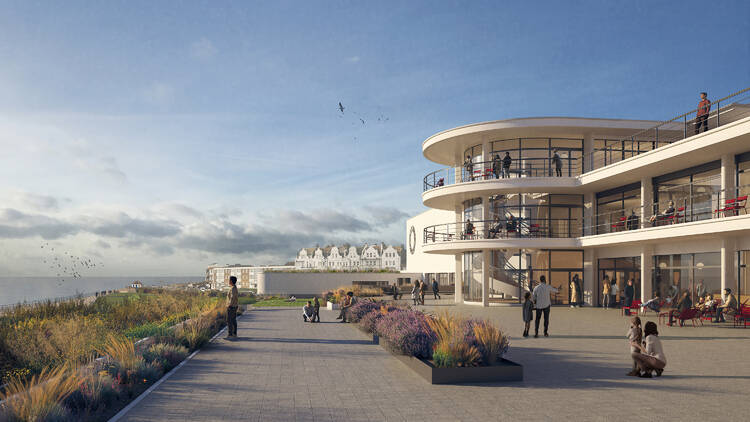 CGI of the renovated De La Warr Pavillion in Bexhill-on-Sea