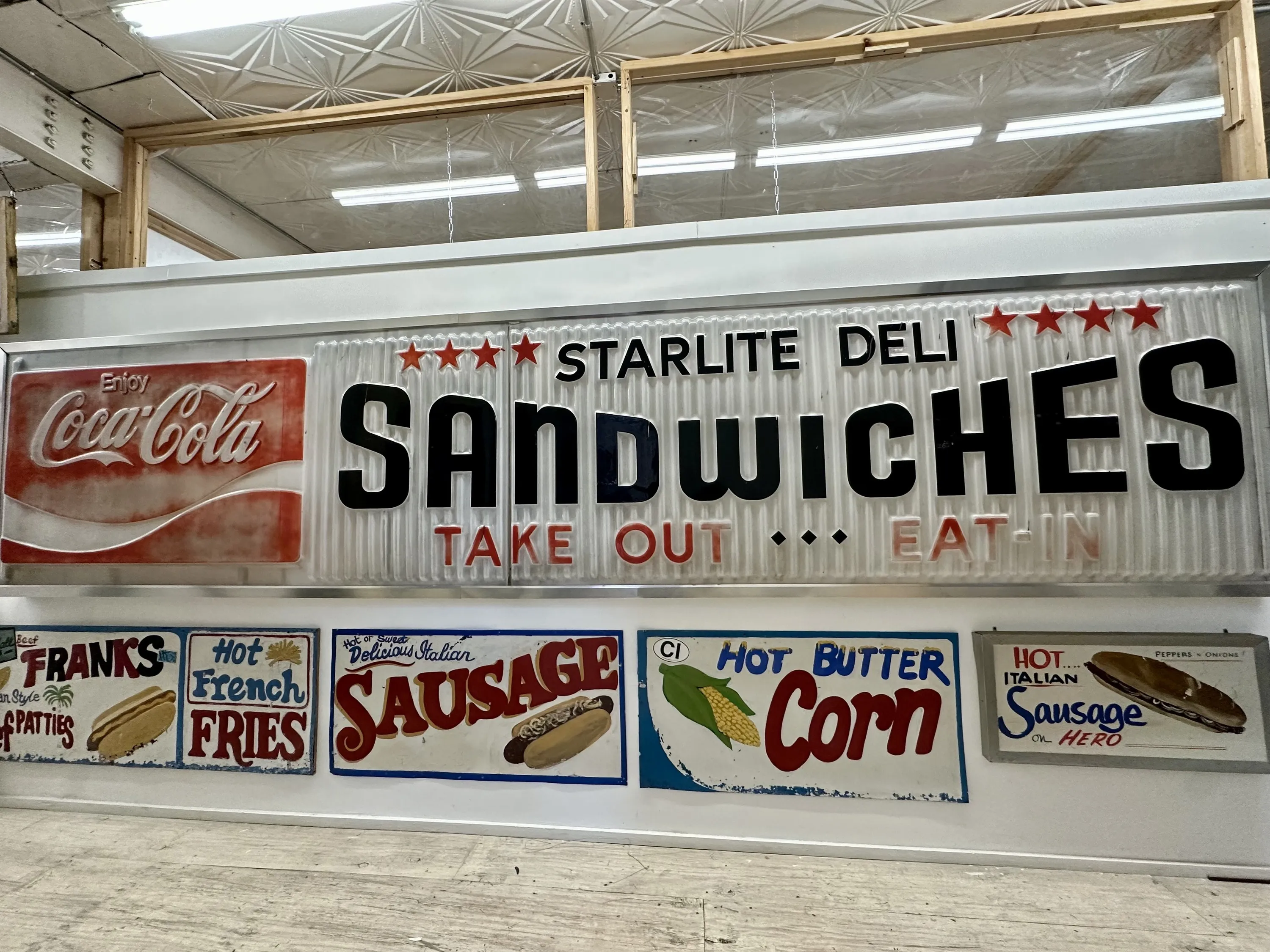 A large sign reading SANDWICHES.
