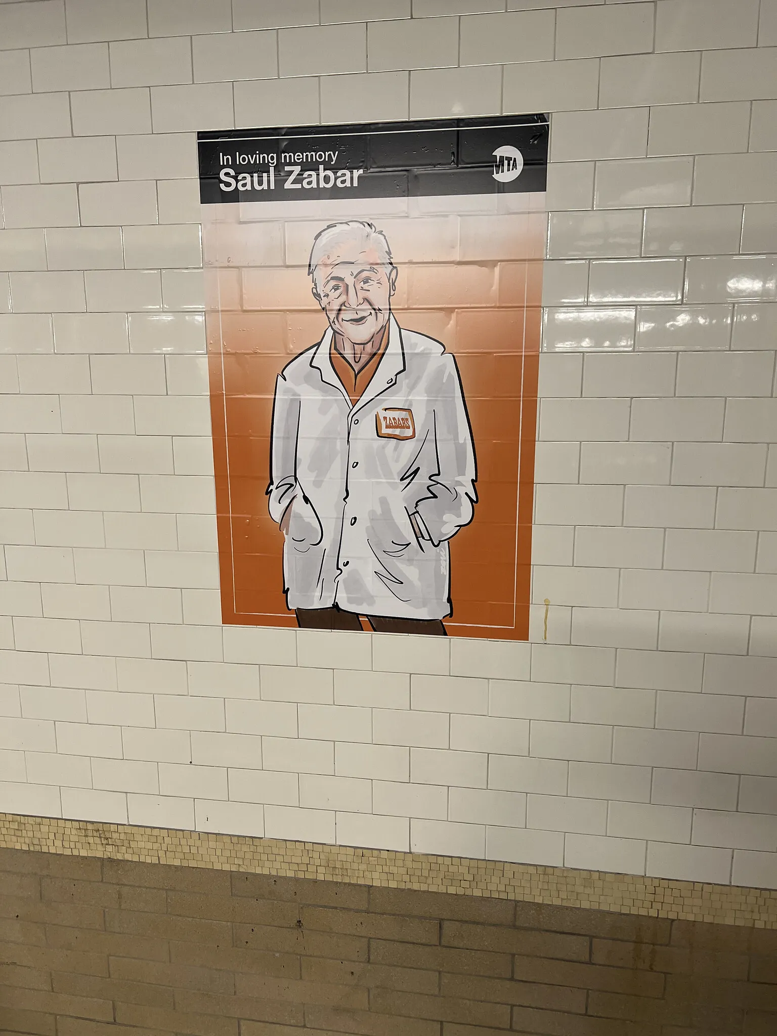 Saul Zabar poster on the subway