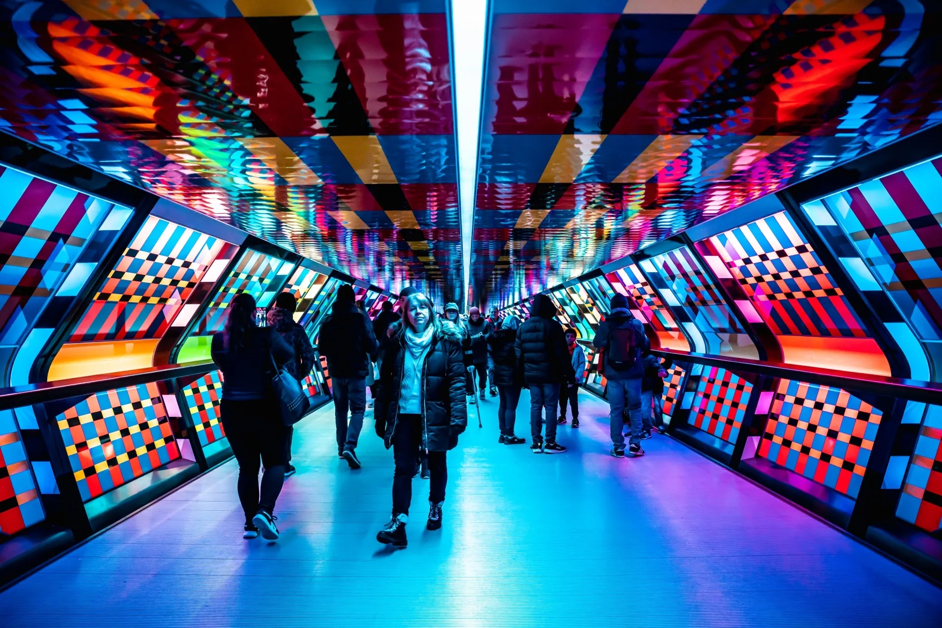 Light installation at Canary Wharf Winter Light Festival