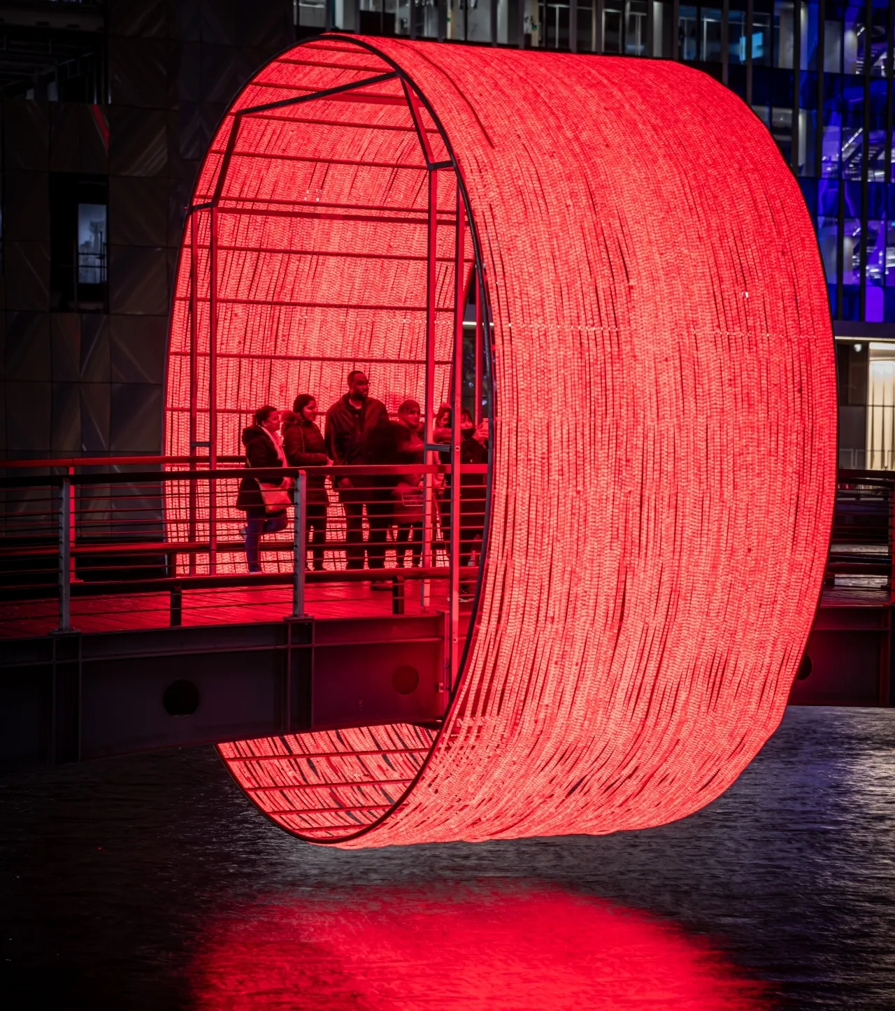 Light installation at Canary Wharf Winter Light Festival