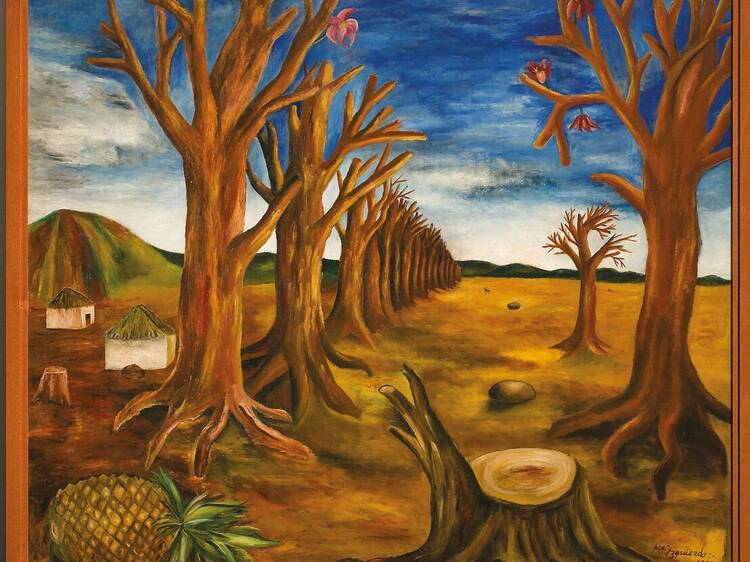 Paisaje con piña, de María Izquierdo (1950)