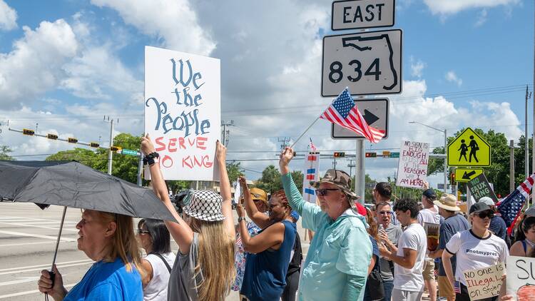 No Kings protest in Coral Springs, FL in June 2025