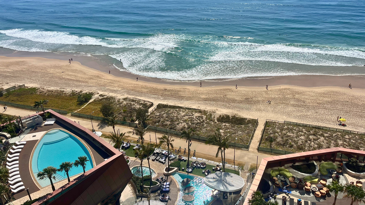 The Langham Gold Coast View of beach from hotel balcony