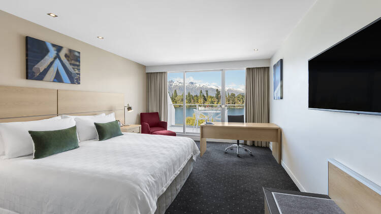 Hotel room with king bed