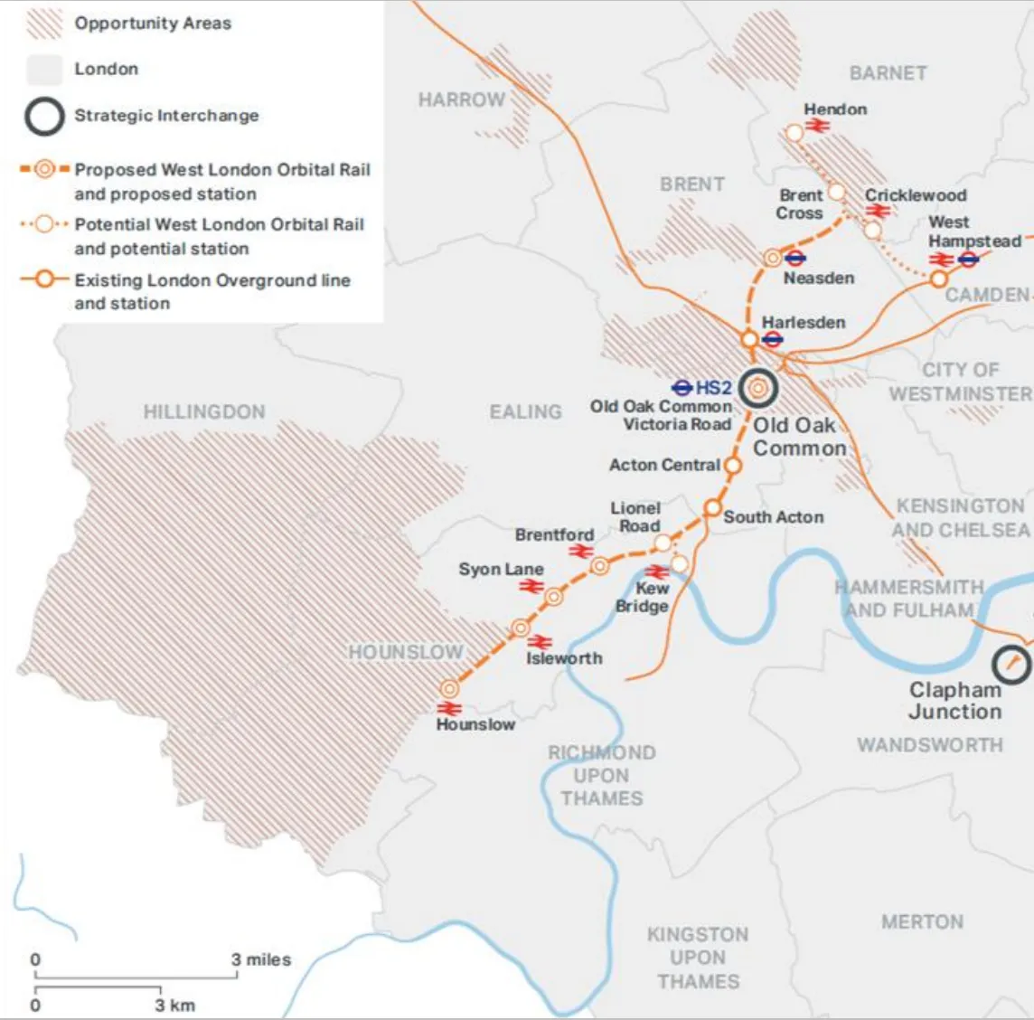 Proposed route for West London Orbital
