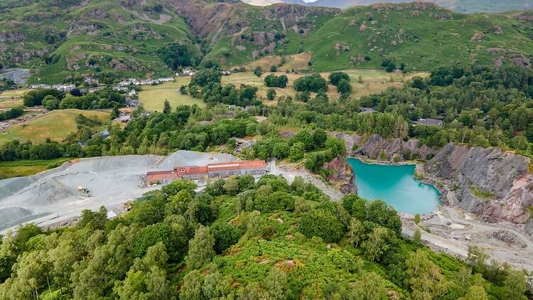 Elterwater quarry in Langdale Valley, England