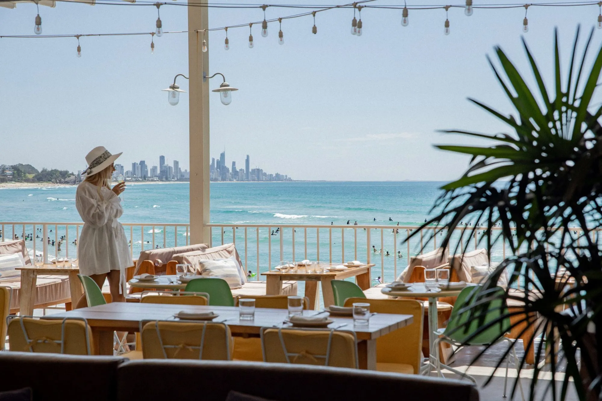 Oceanfront seating on balcony