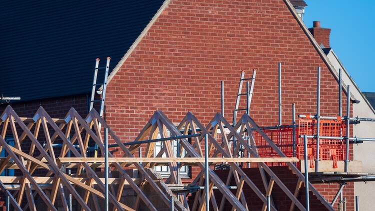 Stock image of new build house in the UK Stock image of new build house in the UK