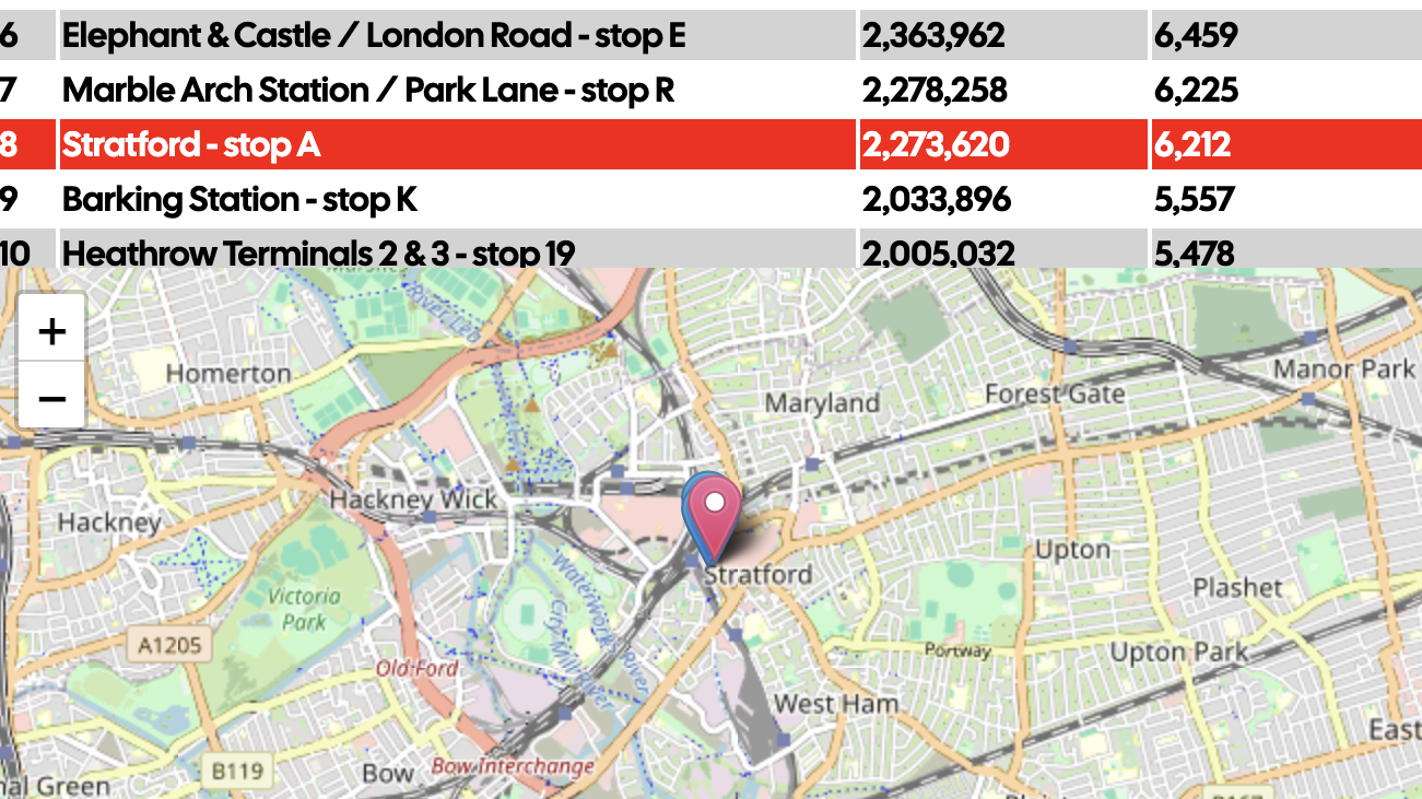 This new interactive map shows the most crowded bus stops in London