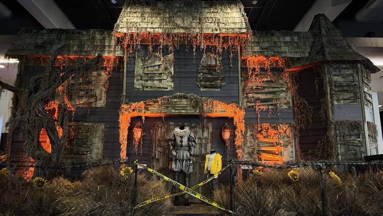 The exterior of the house from ‘It’ and Pennywise’s costume.
