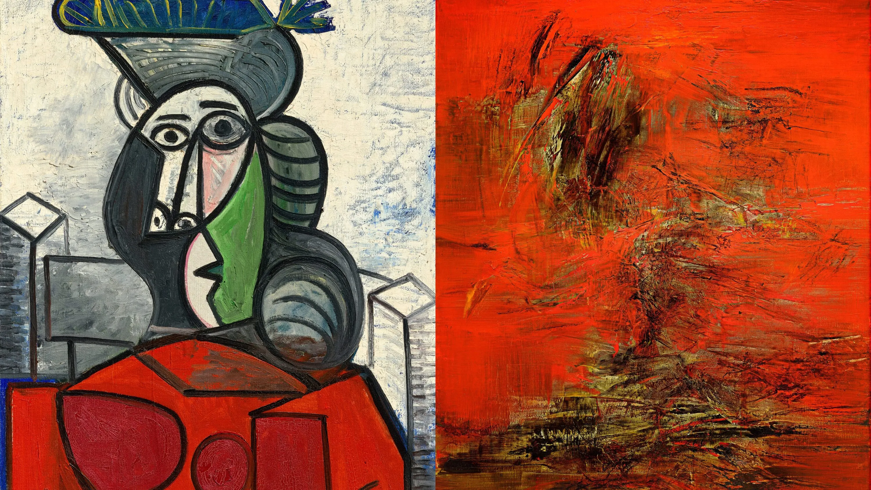 Pablo Picasso Buste de femme and Zao Wou-ki 17.3.63